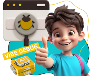 Тестирование & Vibe Debug. Охотники за багами - КИБЕРшкола программирования для детей, компьютерные курсы для школьников, начинающих и подростков - KIBERone г. Чебоксары